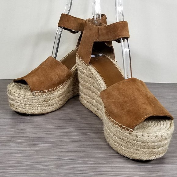 Marc Fisher LTD Alida Espadrille Platform Wedge, Brown Suede, Womens Size 9.5 M - Picture 4 of 11
